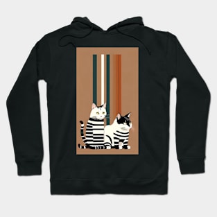 Whiskered Spectrum: Abstract Feline Stripes Hoodie